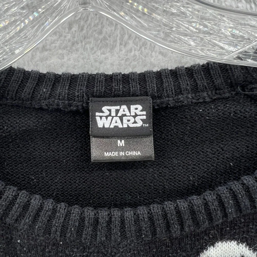 Star Wars Medium Womens Black Top Ugly Sweater Long Sleeve Pullover Darth‎ Vader - Picture 6 of 14